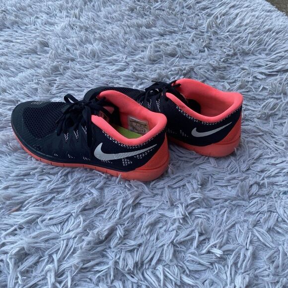 Nike 5.0 Black‎ Orange Size 7 Y Women’s Lace Up Athletic Shoes Pre Owned - Picture 1 of 16